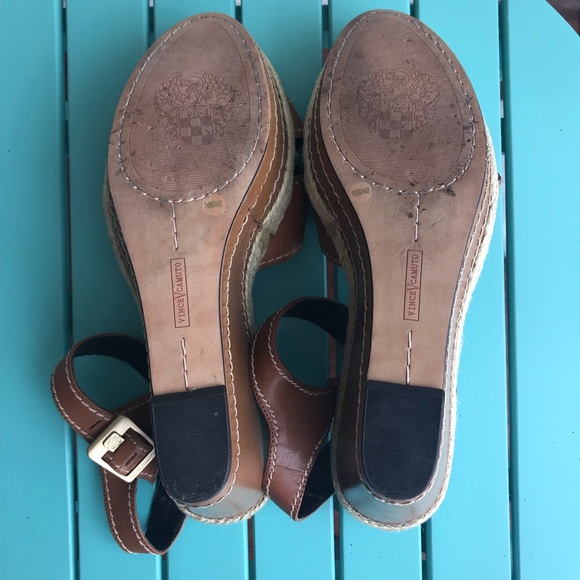 Vince Camuto Tan Leather Wedges - Picture 8 of 8